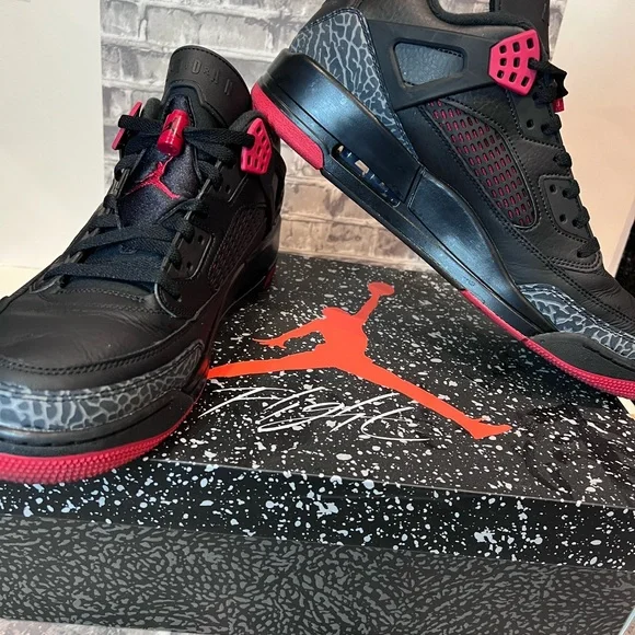Jordan AIR Spizike Low Black/Red Sport Sneakers Mens Sz 13 - Picture 2 of 8